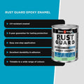 White Knight Rust Guard 1L Accent Gloss Epoxy Enamel Paint, Solvent-Based, One-Step for Metal Surfaces