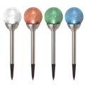 Solar Magic Led Crackle Ball - 11cm - Stainless Steel - Solar Powered - SuperSaverAU - view 2