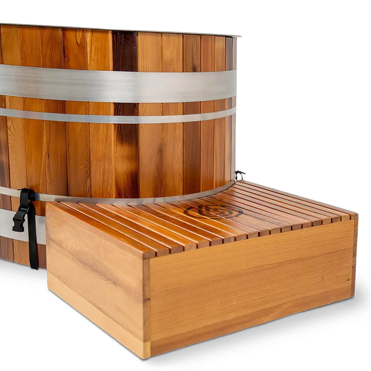 Revel Glacier Premium Solo Cedar Ice Bath with 1HP Chiller Unit - Western Red Cedar Tub - R-ICESOLO-V3