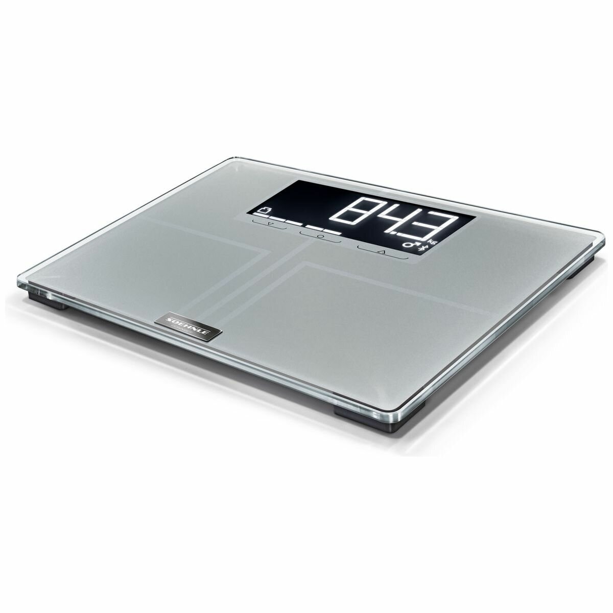 Soehnle Shape Sense Connect 200 Digital Bathroom Scales - Stainless Steel - Bluetooth, LED Display - S63873