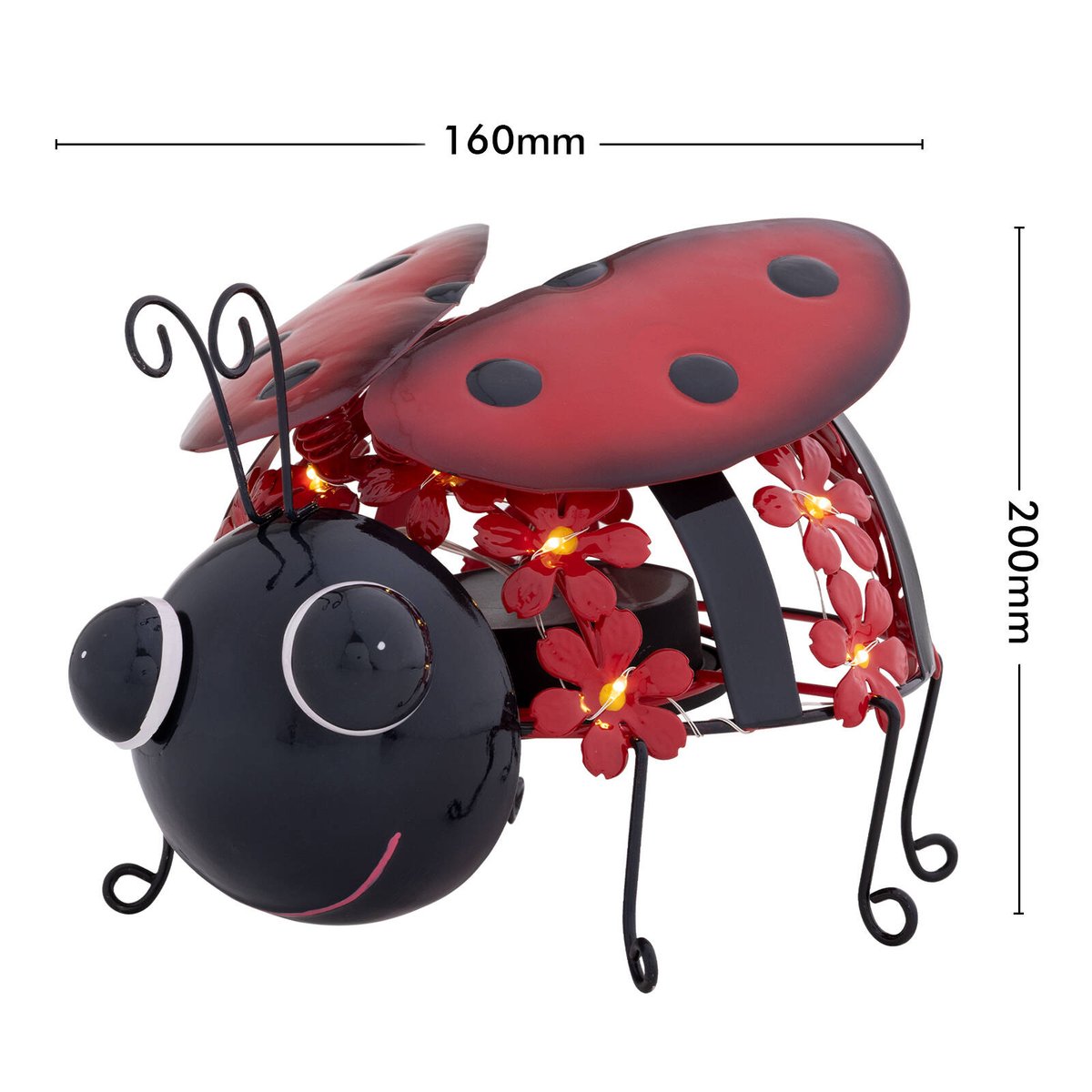 Click Solar Metal Animal Light Bug - 1.2V Rechargeable - Red - Outdoor Decor - SuperSaverAU - view 5