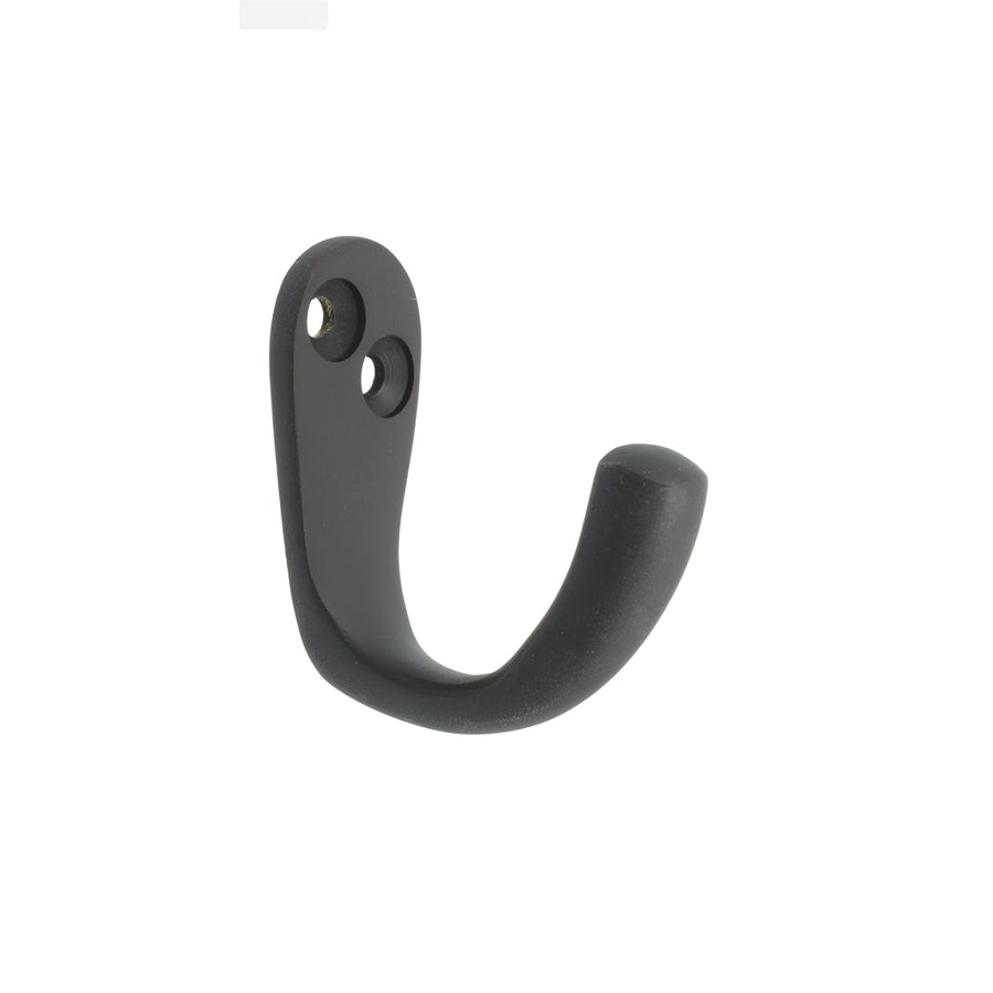 Zenith 40mm Matte Black Solid Brass Single Robe Hook