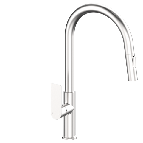Mondella Brushed Nickel Rococo Pull Down Sink Mixer - 45mm x 435mm - Durable, Water-Saving - SuperSaverAU - view 1