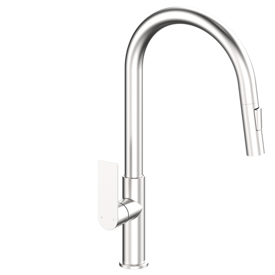 Mondella Brushed Nickel Rococo Pull Down Sink Mixer - 45mm x 435mm - Durable, Water-Saving - SuperSaverAU - view 1