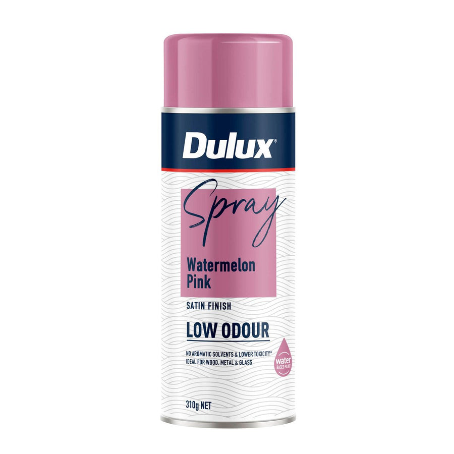 Dulux Spray Paint Low Odour 310g Satin Watermelon Pink - Quick Drying - SuperSaverAU - view 1