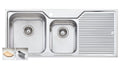 Oliveri Nu-Petite 1 and 3/4 Bowl Topmount Sink - Right Hand Drainer - Polished Stainless Steel - NP611