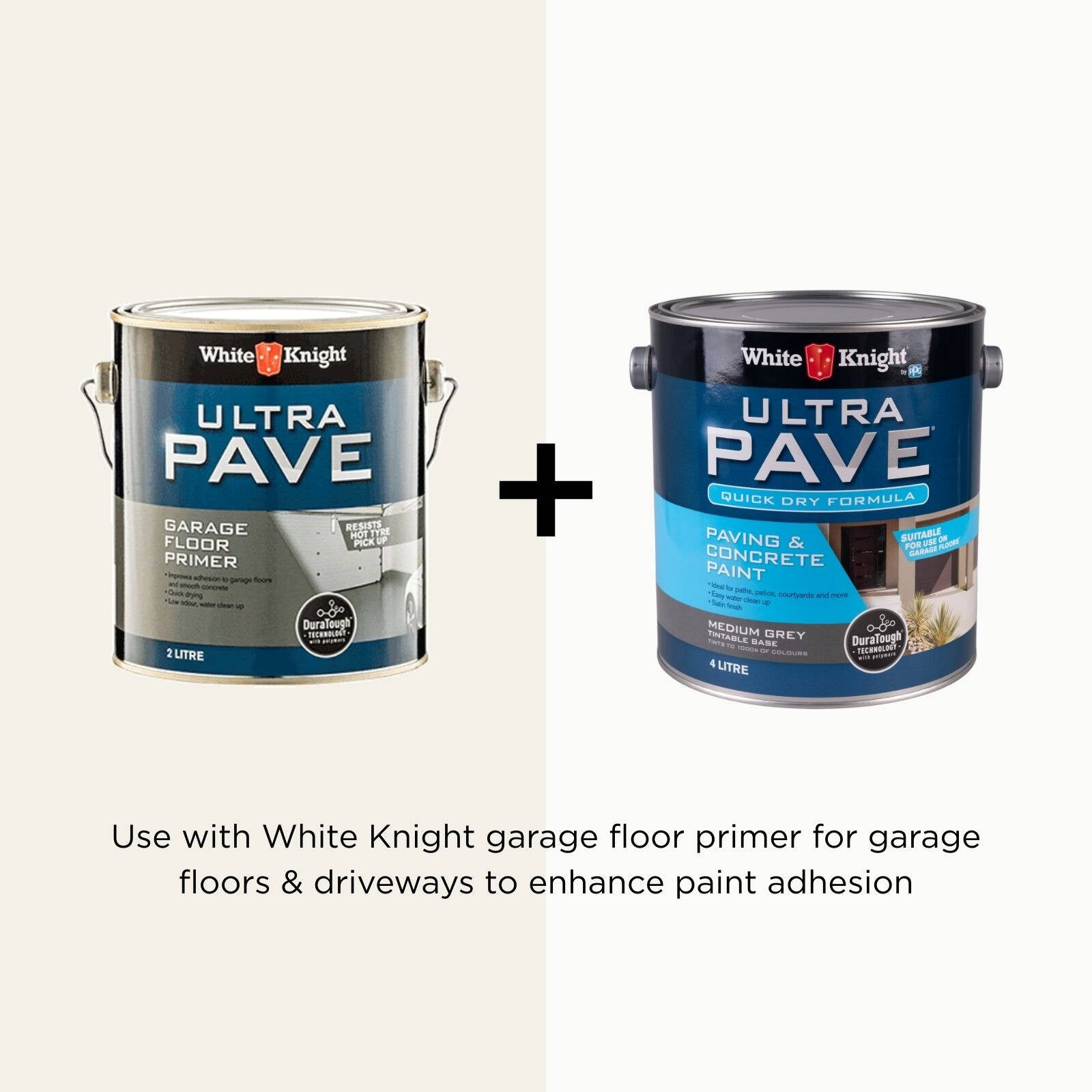 White Knight Ultra Pave 4L Medium Grey Quick Dry Paving & Concrete Paint - Water Based, UV Resistant, Recoat 2hrs