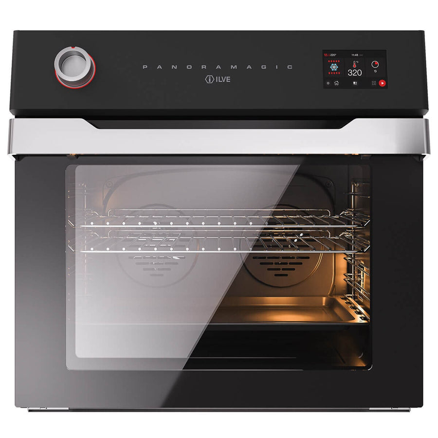 ILVE 76cm Panoramagic Series built-in electric oven - 114L, 15 functions, matte black - OV30PMT3MK