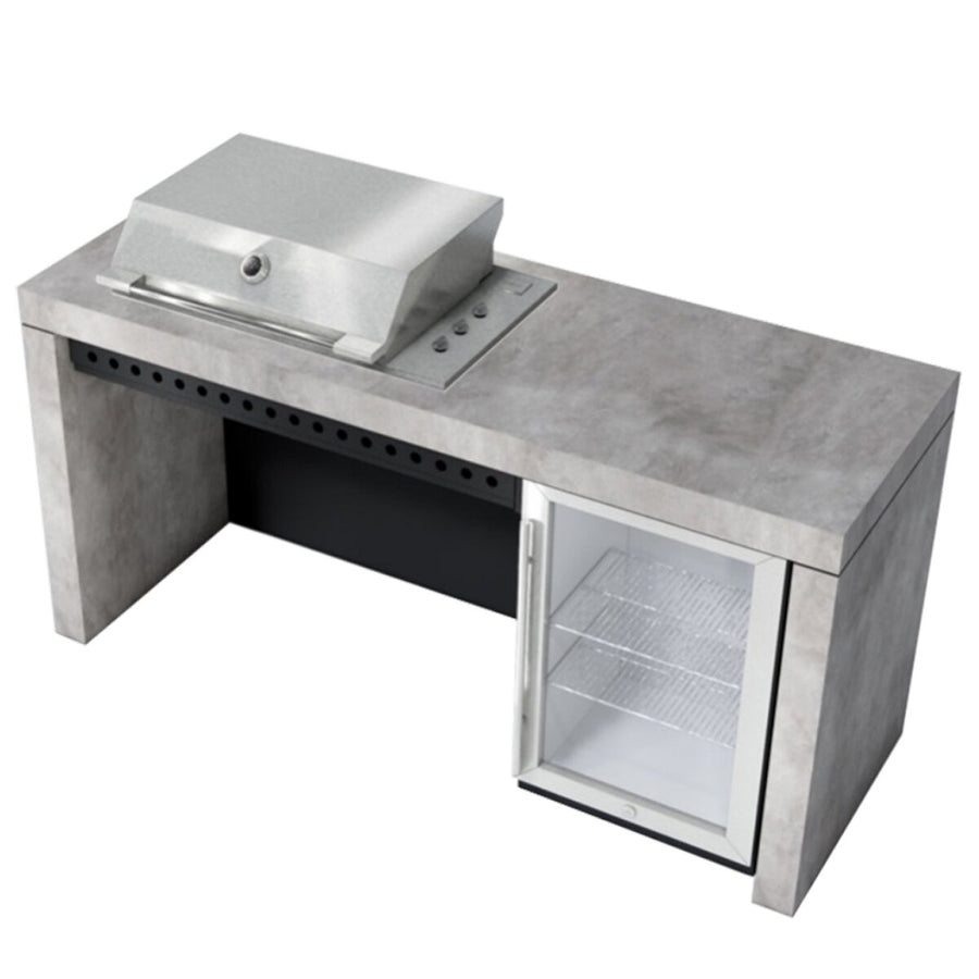 Artusi 1900mm Ascale Outdoor Kitchen - Fully Stone Clad in Cosmopolita Grey - Galvanised Frame - QAP19AS-CG