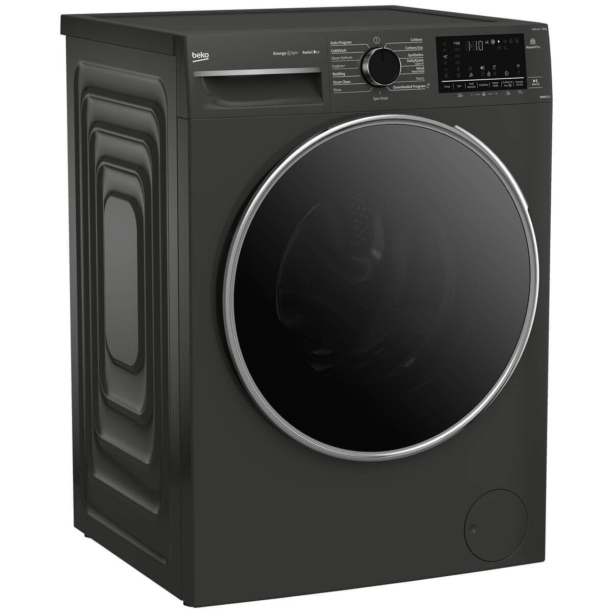 Beko 12kg Front Load Washing Machine - Graphite, AutoDose, SteamCure, ColdWash, HomeWhiz - BFLB123ADG
