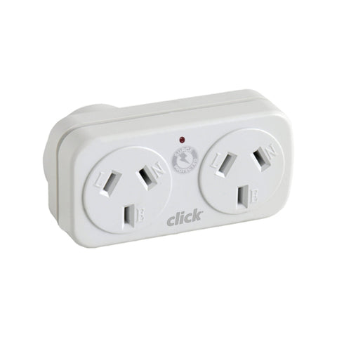 Click Right Hand Double Adaptor With Surge Right - SuperSaverAU - view 1