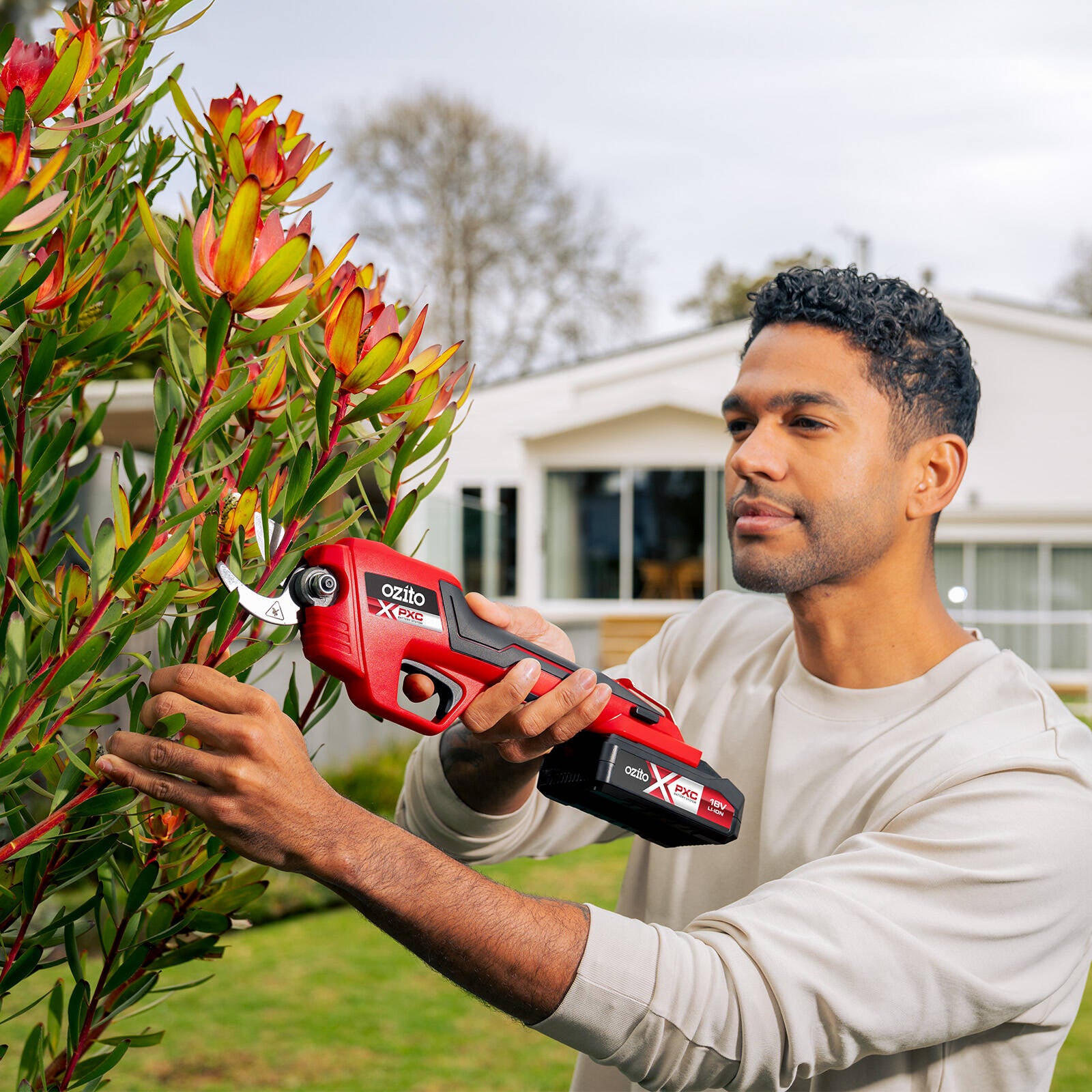 Ozito PXC 18V Cordless Pruning Secateurs 2.5Ah Kit PPK-2518 - 25mm Cut, Battery & Charger