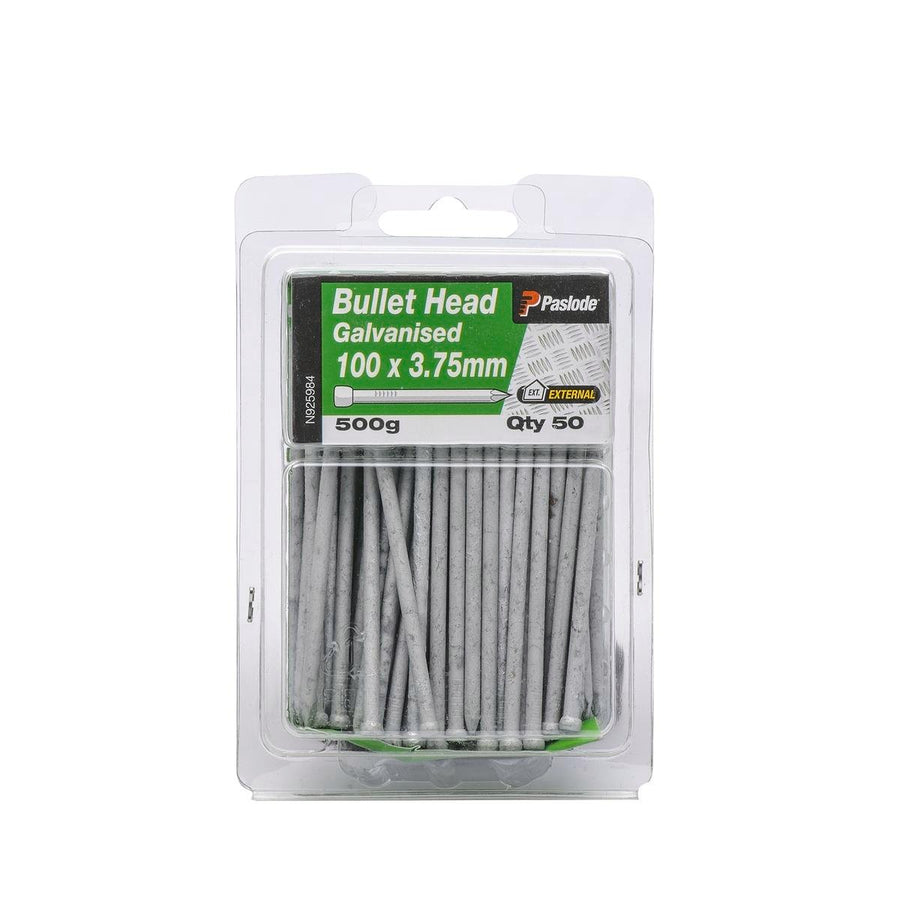 Paslode Bullet Head Nails 100mm 3.75mm Galvanised Steel Corrosion Resistant - SuperSaverAU - view 1