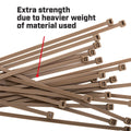 Crescent Outdoor Cable Ties - 200 x 4.6mm - Beige - Nylon - 25 Pack - SuperSaverAU - view 2