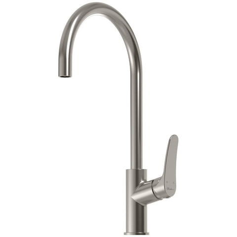 Oliveri Verona gooseneck mixer tap - brushed nickel finish - lead free brass body - VA306502BN
