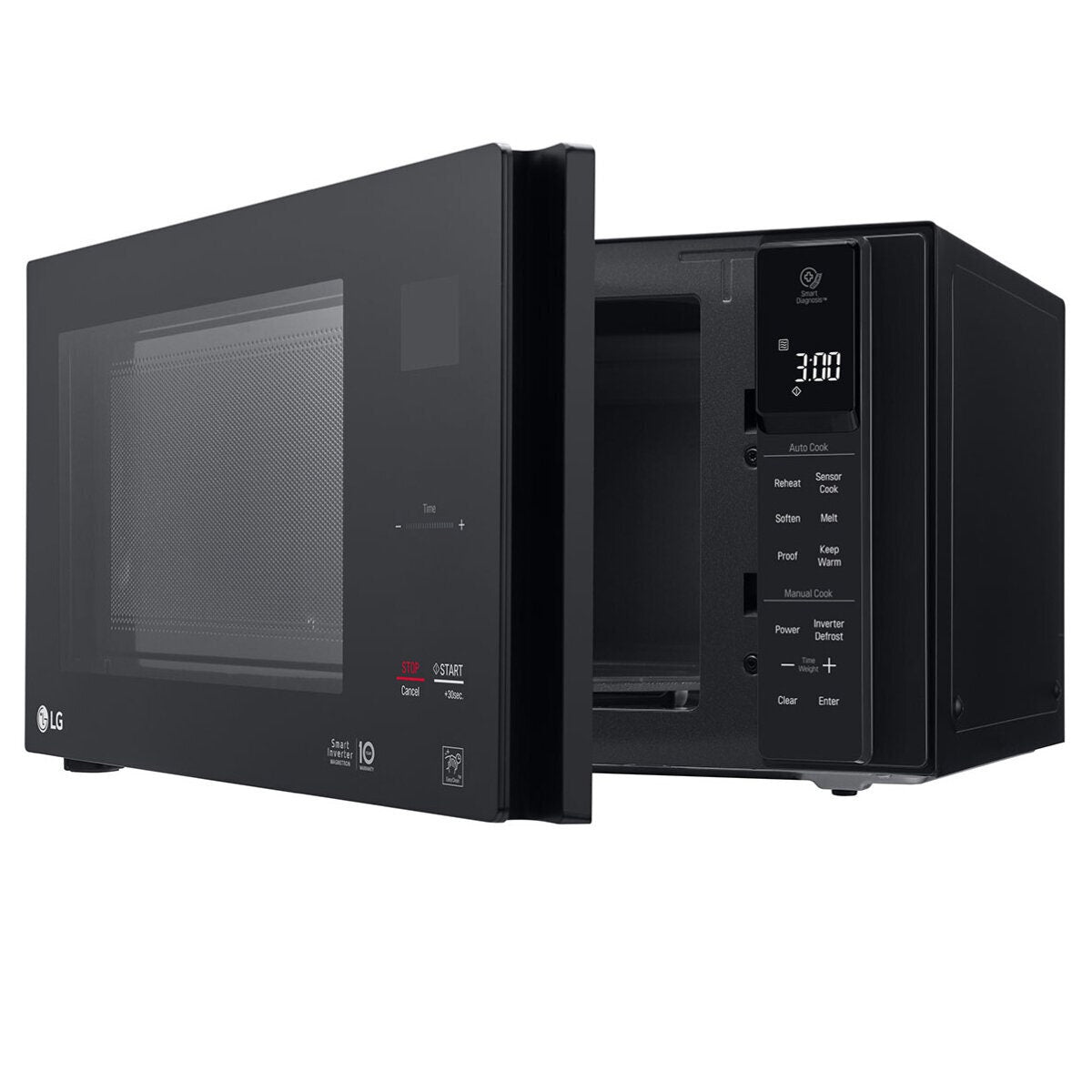 LG NeoChef 42L 1200W Smart Inverter Microwave - Black, 8 Reheat Modes, Melt Modes - MS4296OBC