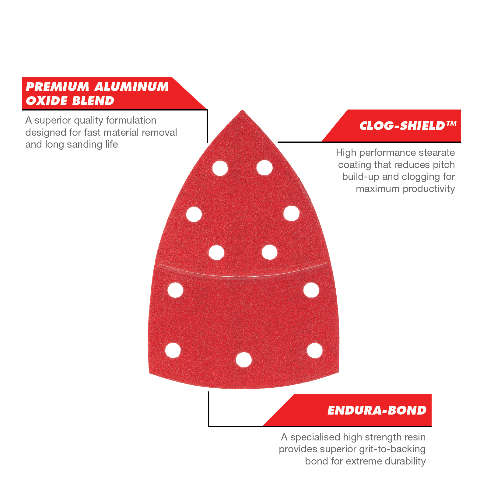 Diablo 102 x 62mm 120 Grit All Surface Multi Sander Sheets - Red 10 Pack