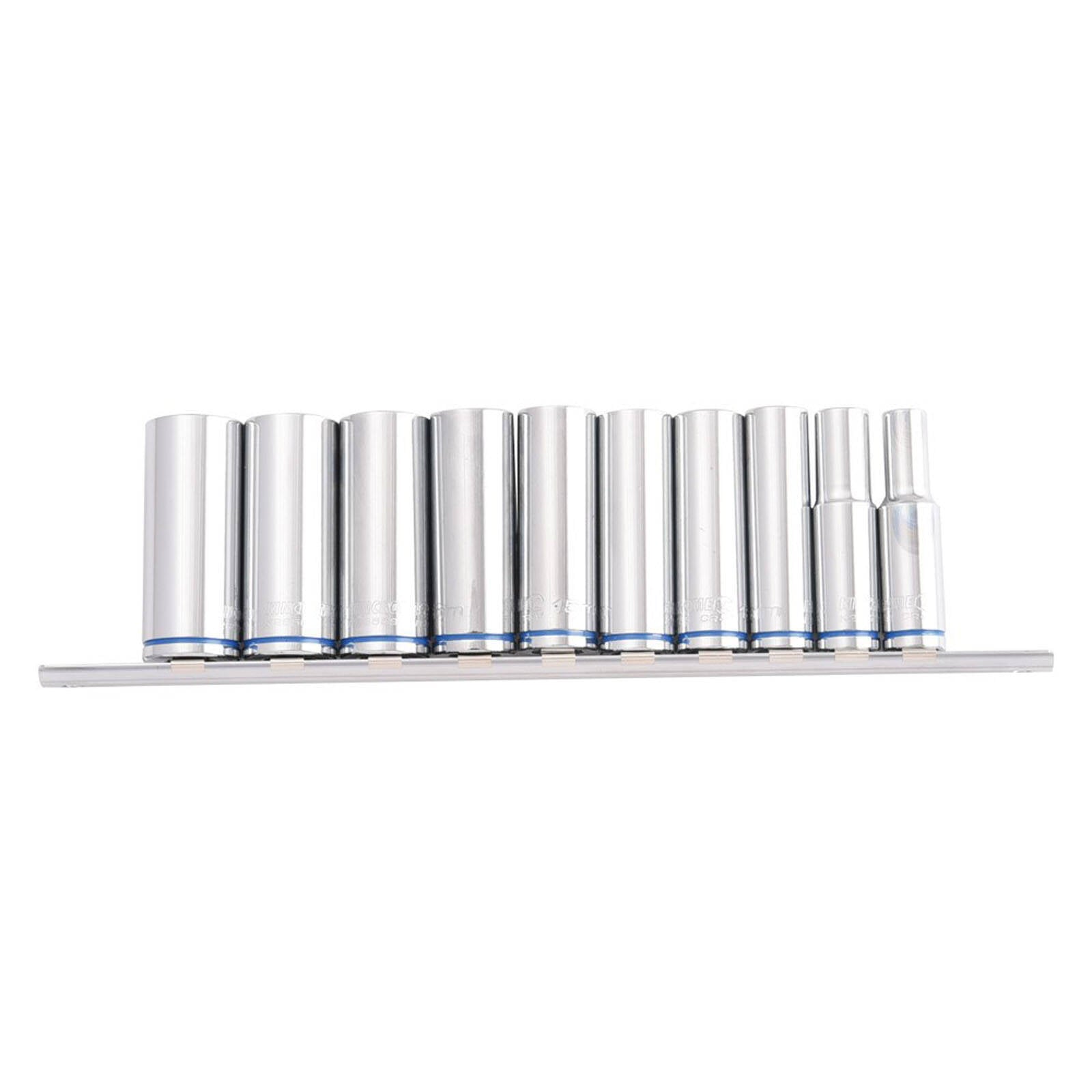 Kincrome 10 Piece 1/2" Drive Metric Deep Socket Rail Set 8-19mm Rust Resistant