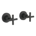 Mondella Resonance Matte Black 1/2 Turn Cross Handle Wall Top Assembly Set, Grade 304 Stainless Steel