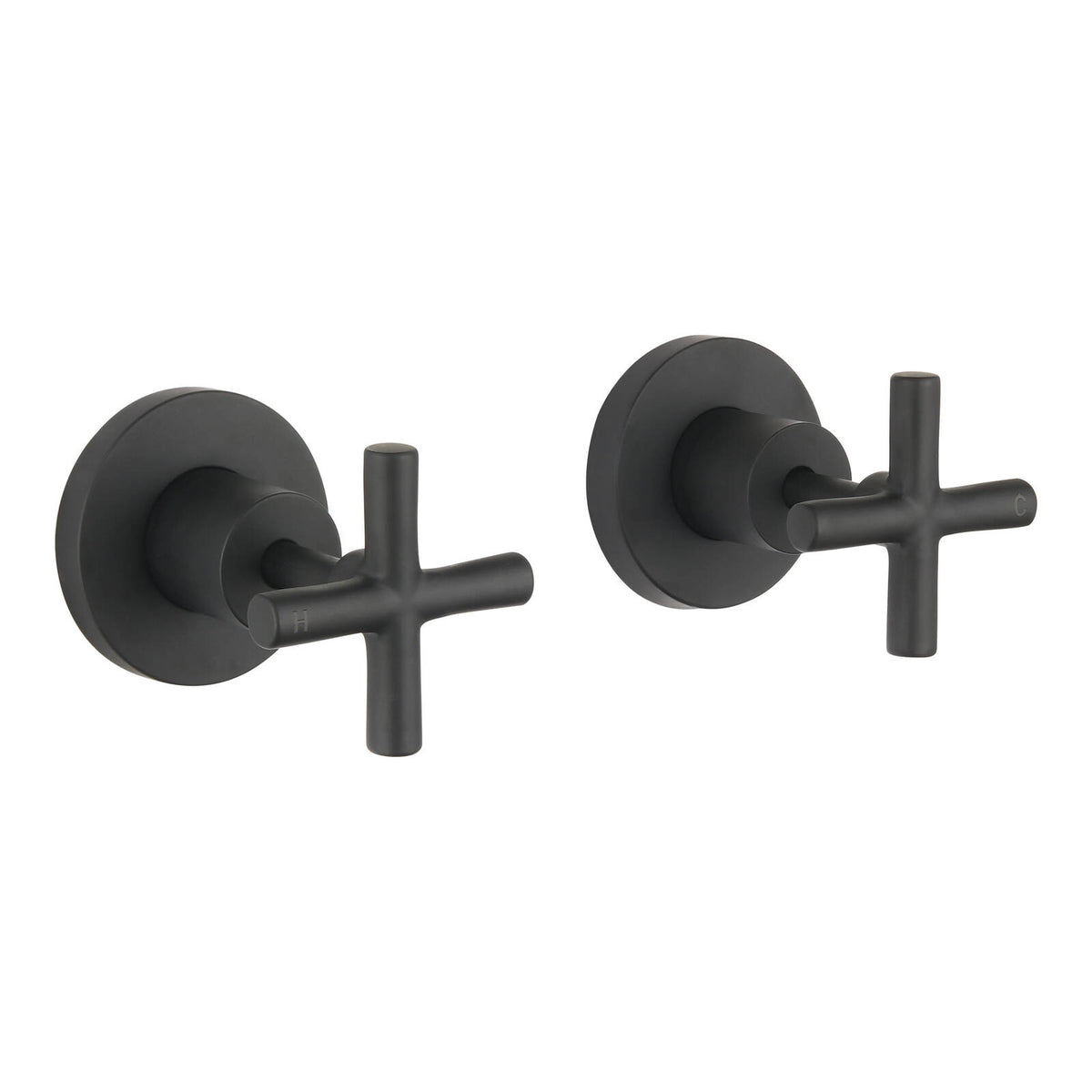 Mondella Resonance Matte Black 1/2 Turn Cross Handle Wall Top Assembly Set, Grade 304 Stainless Steel