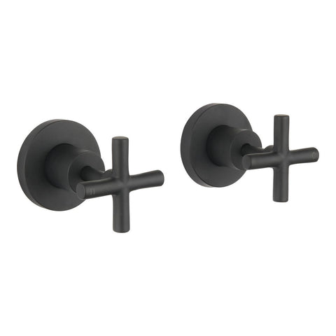 Mondella Matte Black Resonance 1/2 Turn Cross Handle Wall Top Assembly Set - 245mm x 65mm x 1245mm - Precise Water Control - Lead-Free Stainless Steel - SuperSaverAU - view 1
