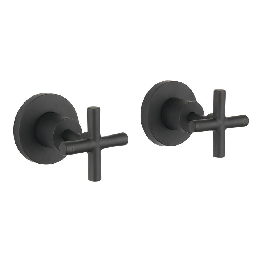 Mondella Matte Black Resonance 1/2 Turn Cross Handle Wall Top Assembly Set - 245mm x 65mm x 1245mm - Precise Water Control - Lead-Free Stainless Steel - SuperSaverAU - view 1