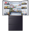 Hitachi 670L French Door Fridge - Mauve Grey Glass, Vacuum Compartment, Made in Japan - R-GW670TAXM