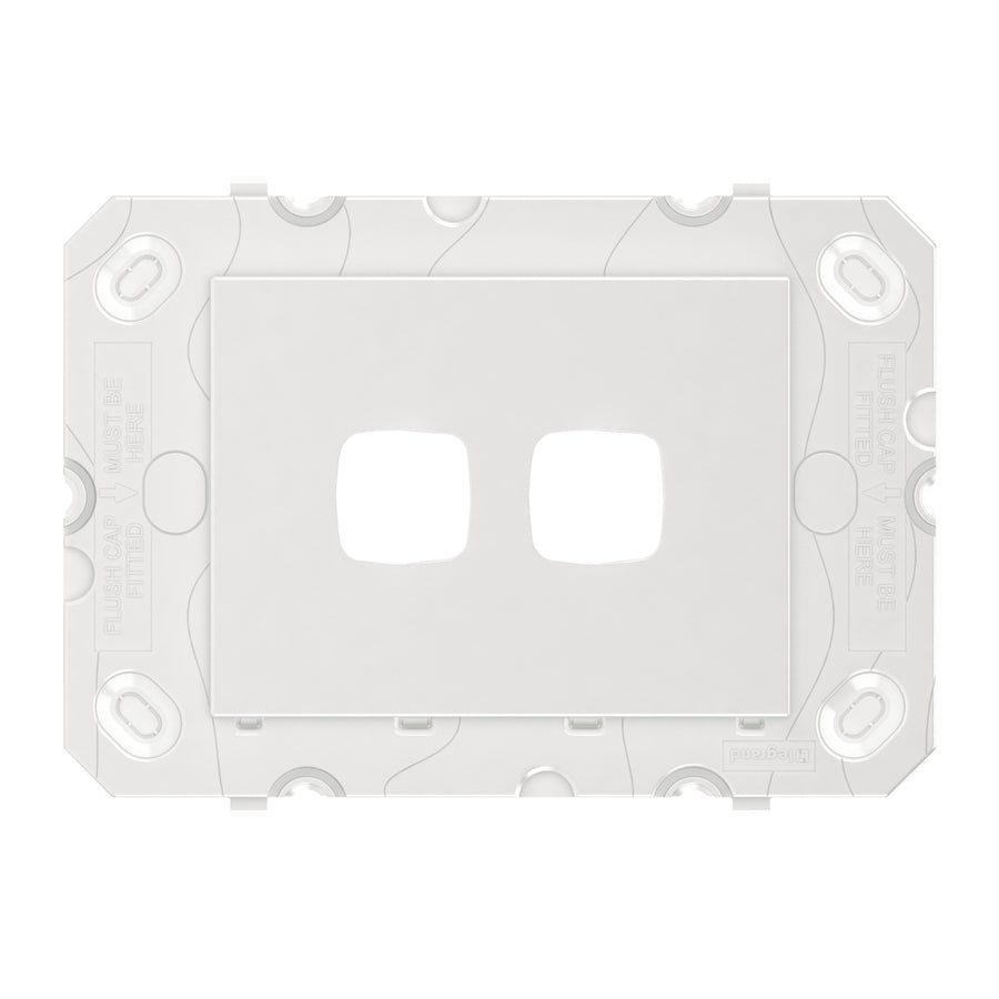HPM ARTEOR 2 Gang Wall Switch Grid, White 128mm x 91mm Indoor