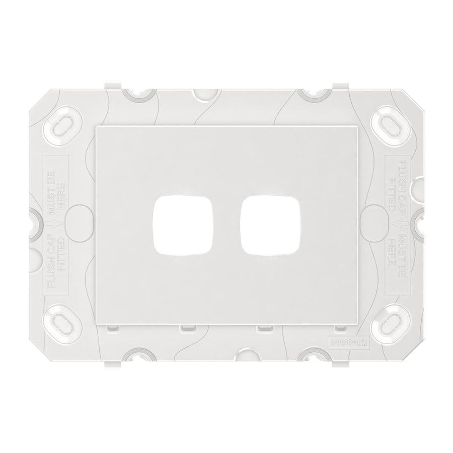 HPM Arteor 2 Gang Wall Switch Grid Only 128mm x 91mm White - Modern Design - SuperSaverAU - view 1
