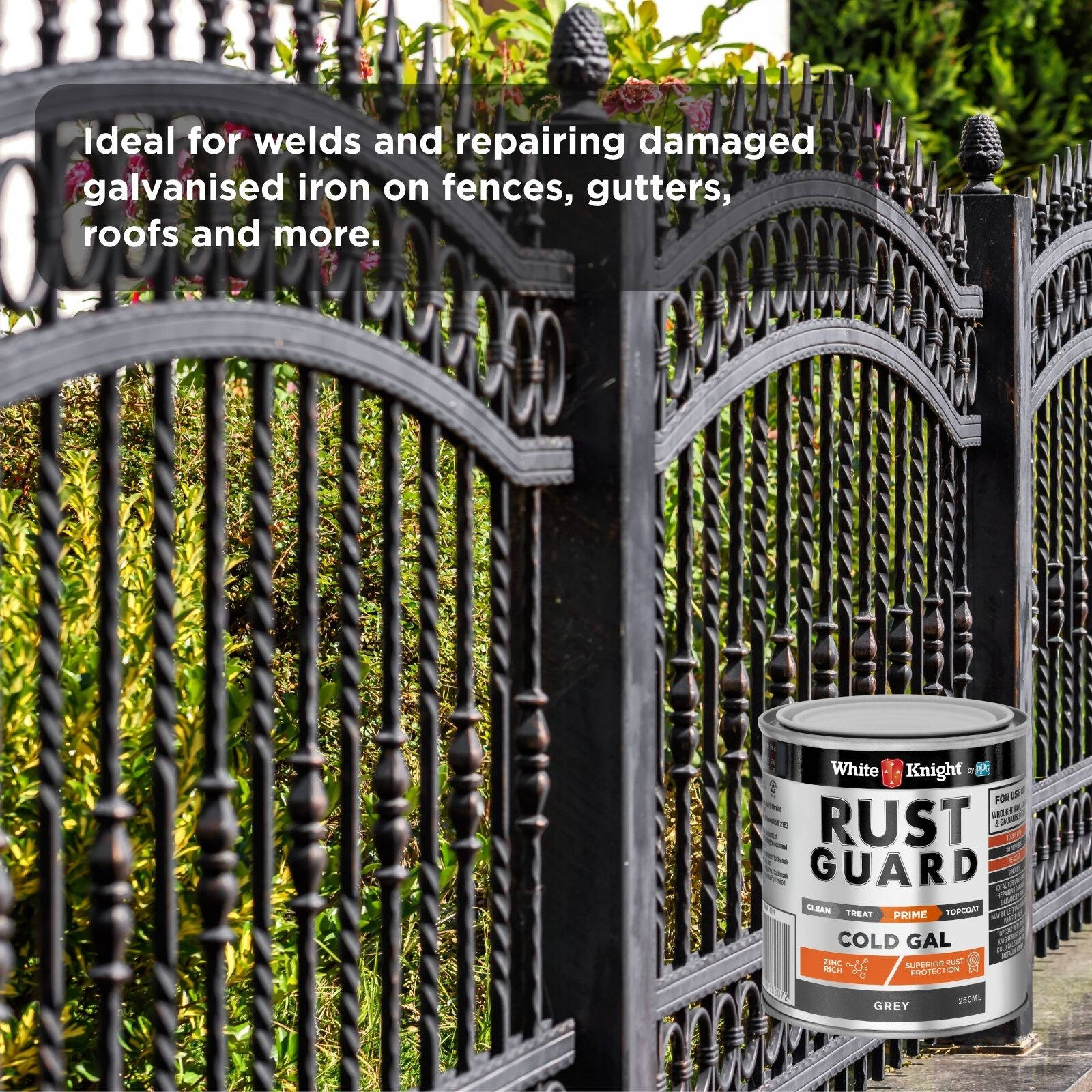 White Knight Rust Guard Cold Gal Grey Primer Paint 250ml