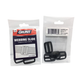 Grunt 25mm Black Webbing Slide Adjusters, Plastic, 4 Pack