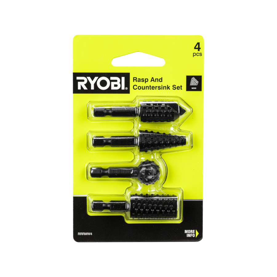 Ryobi 4 Piece Mixed Wood Rasp Set - 85mm x 18mm x 135mm - Durable Design - SuperSaverAU - view 1
