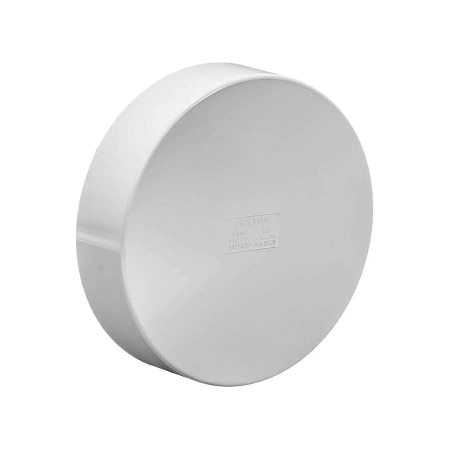 Holman 150mm PVC DWV Push On Cap - Grey - Durable - Easy To Use - SuperSaverAU - view 1