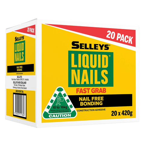Selleys Construction Adhesive Liquid Nails Fast Grab 420g 20 Pack - SuperSaverAU - view 1