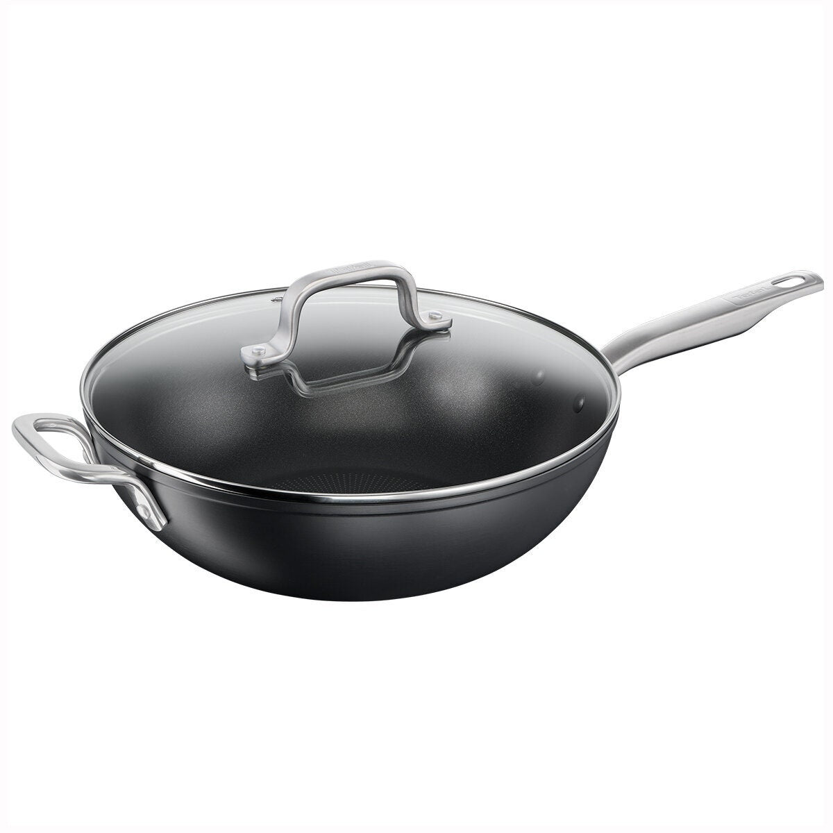 Tefal Premium Specialty 32cm hard anodised induction wok with lid - non-stick, Thermo-Signal - H9169417
