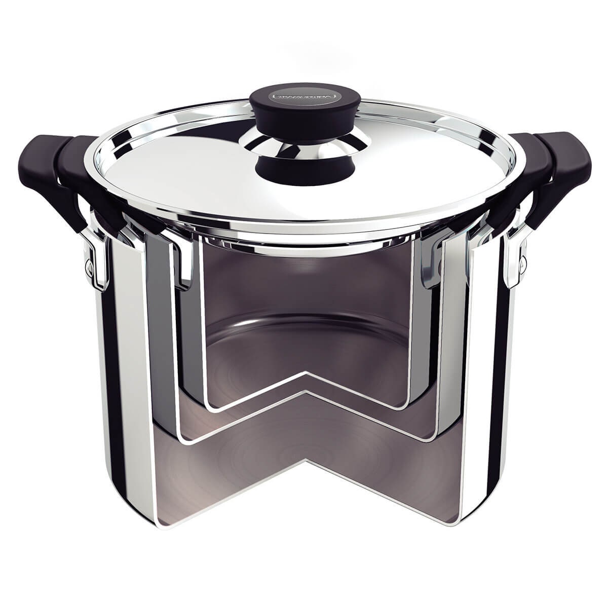 Tramontina Grano Compact 3 Piece Tri-Ply Stainless Steel Cookware Set - Silicone Handles - 65240200