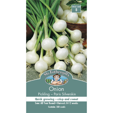 Mr Fothergill S Paris Silverskin Onion Seeds - 75mm - White - Quick Growing - SuperSaverAU - view 1