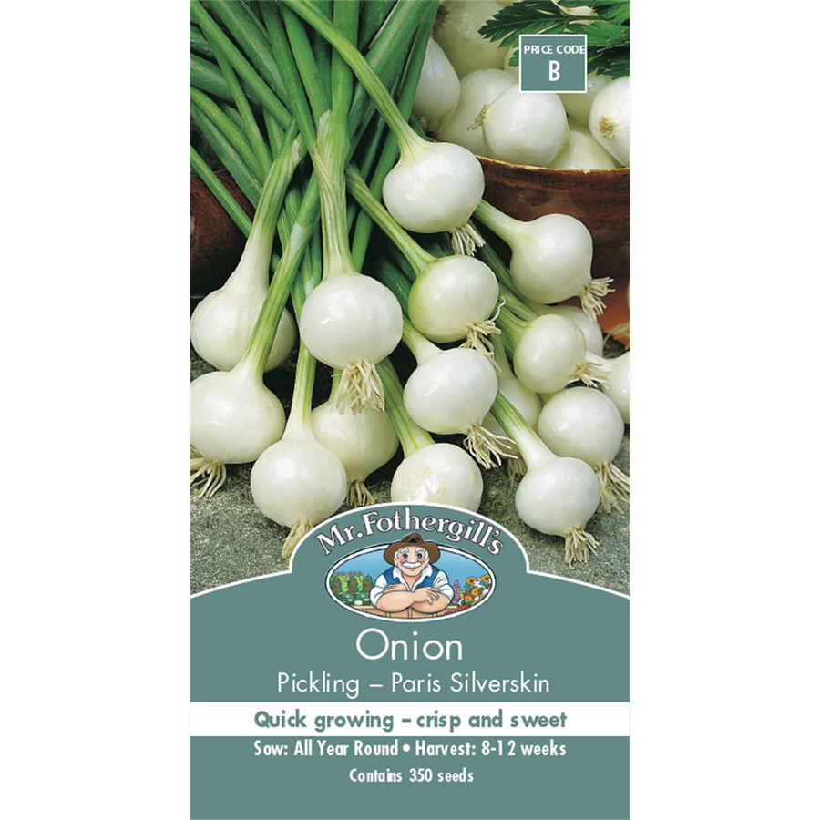 Mr Fothergill S Paris Silverskin Onion Seeds - 75mm - White - Quick Growing - SuperSaverAU - view 1