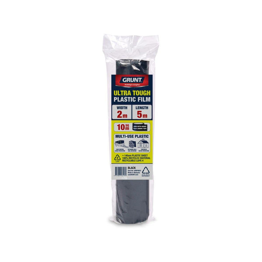 Grunt 2 x 5m Black 140um Multi Use Plastic Film - Durable - Reusable - Weather Protection - SuperSaverAU - view 1