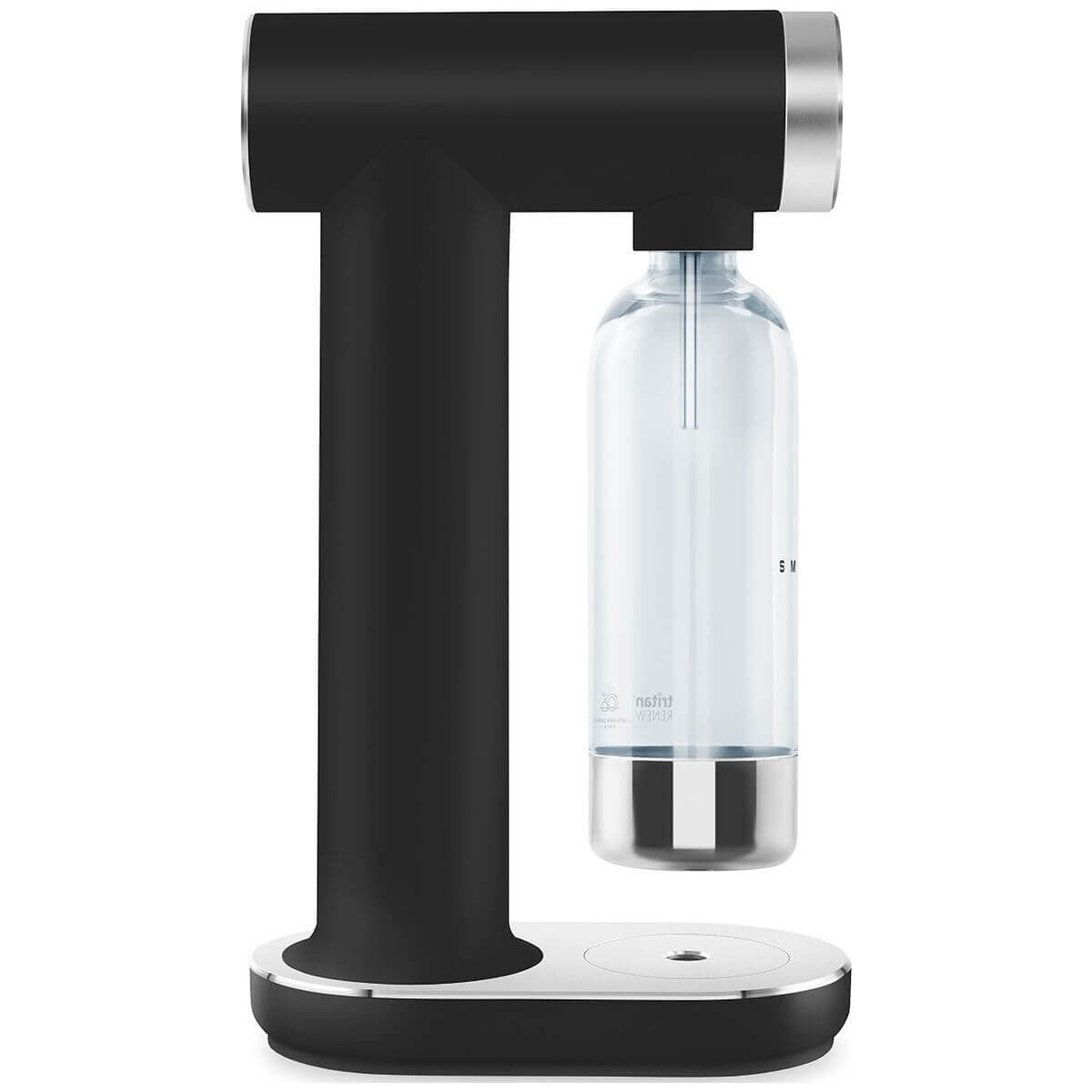 Smeg soda maker - Matte Black, electricity-free operation, Tritan Renew bottle, knob control - SKC01BLMAU