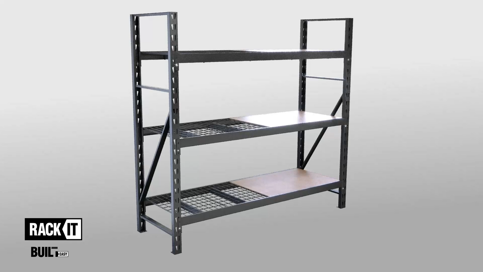 Rack It 400kg Single Hook, Black Powder Coated Steel Storage Accessory for Shelving Uprights