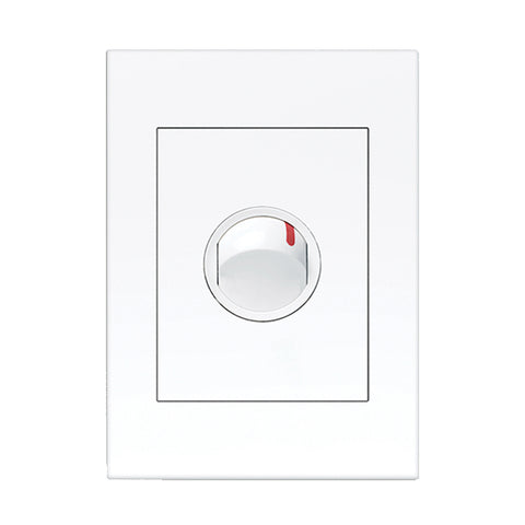 HPM VIVO 1 Gang Double Pole Wall Switch, White, 40A 240V, with Locator Light (EV770/40DPWE)
