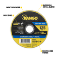 Kango Metal Cut Off Disc - 125mm x 1mm - Inox-Free - Steel & Stainless Steel Cutting - SuperSaverAU - view 2