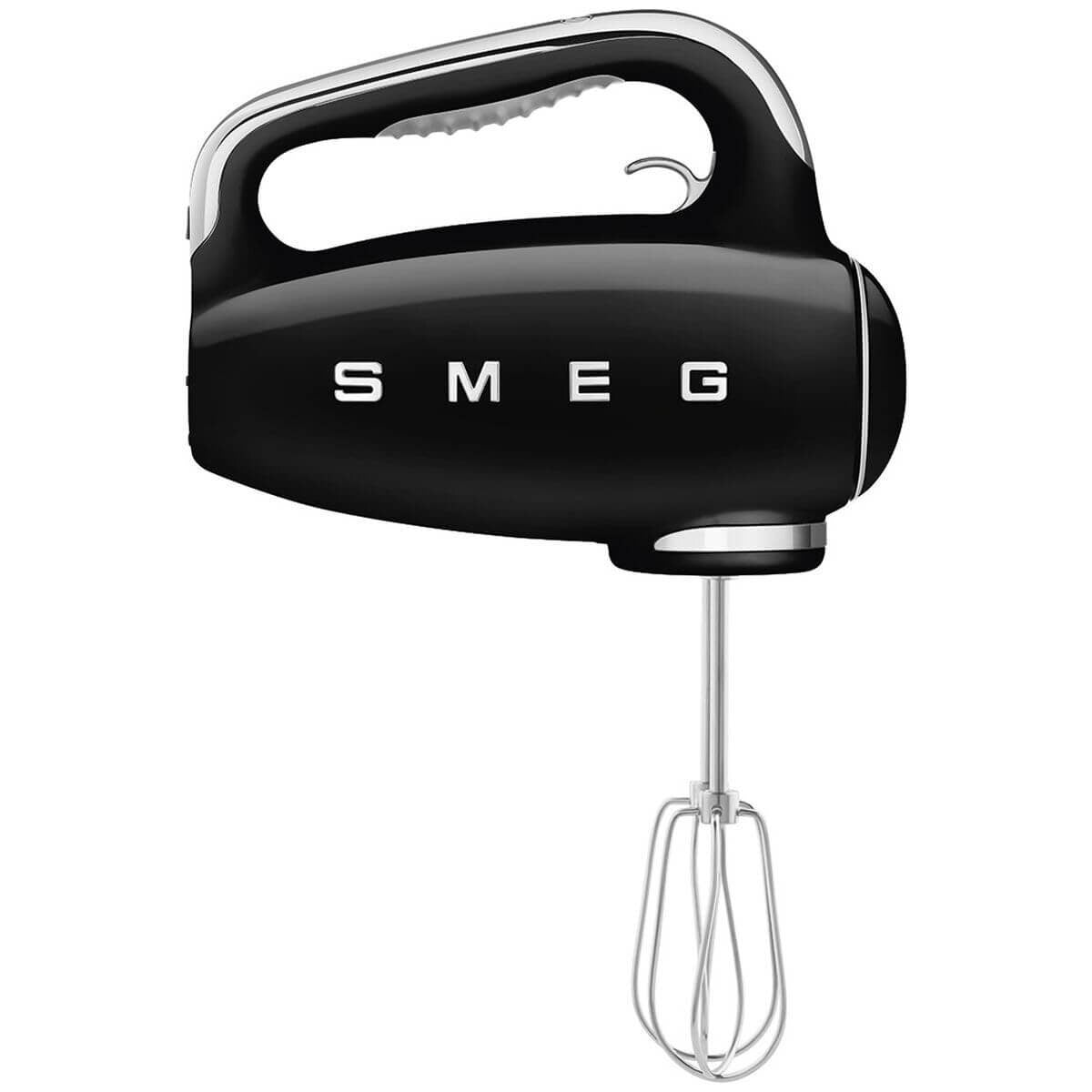 Smeg 50s Retro Style Hand Mixer - 250W, 9 Speeds Plus Turbo, Backlit LED Display, Black - HMF01BLAU