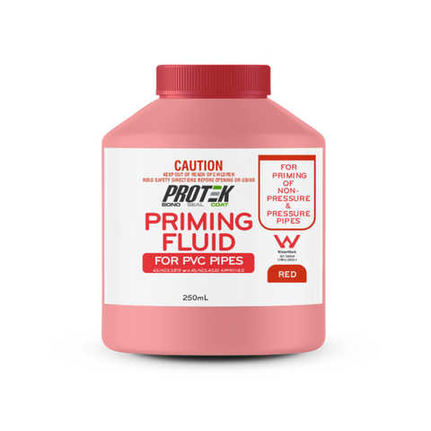 Protek 250ml Red Priming Fluid for PVC Pipe and Fittings