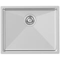 Abey W12.5 large single bowl stainless steel sink with overflow - flush, inset or undermount - W12-500