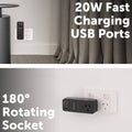 Arlec Power Adaptor PD20W USB - 180° Rotating Socket - Black - Compact Design - SuperSaverAU - view 5