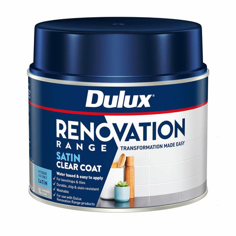 Dulux Renovation Range Clear Coat Satin - 1L - Satin Clear - Water-Based - SuperSaverAU - view 1