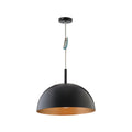 Verve Design 60W Black and Gold Metal Dome Pendant Light E27 Indoor PLS002