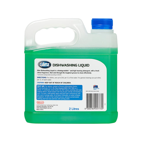 Glitz Dishwashing Liquid 2L - Citrus High-Foaming Detergent in Jerry Can